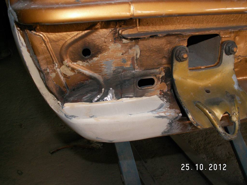 Underneath the bumper after treatment