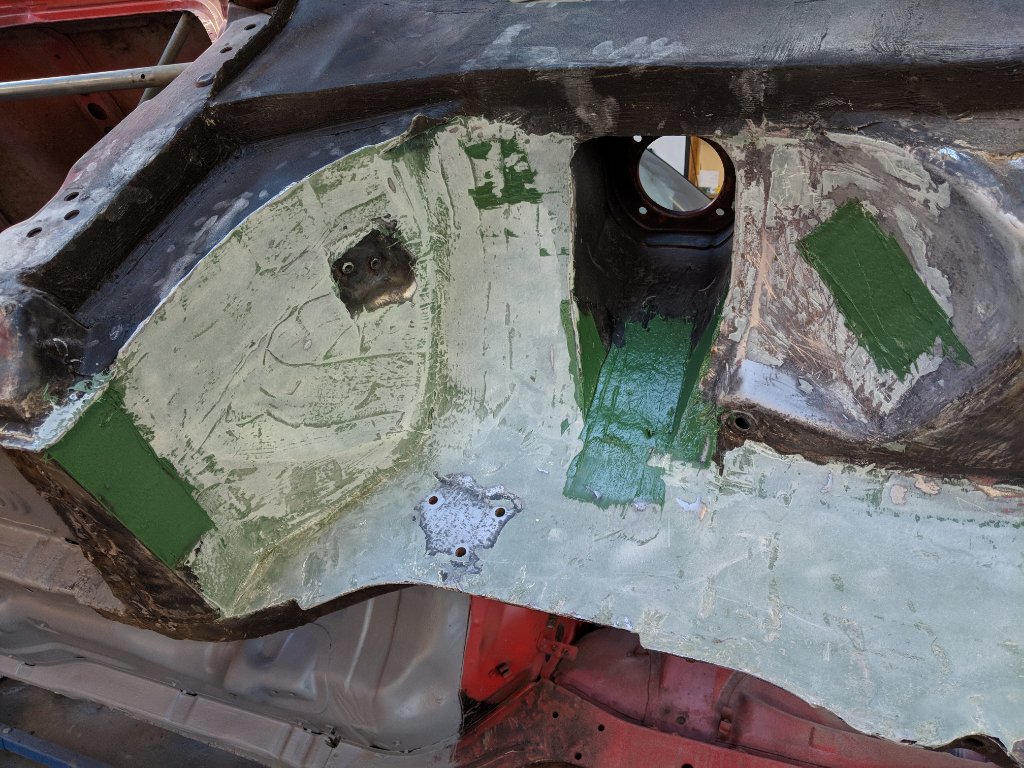Sanded and applied more to areas in need on first skim
